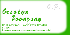 orsolya povazsay business card